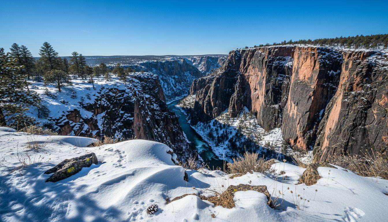 This Colorado gorge drops 2,000 feet in winter silence without Grand Canyon crowds