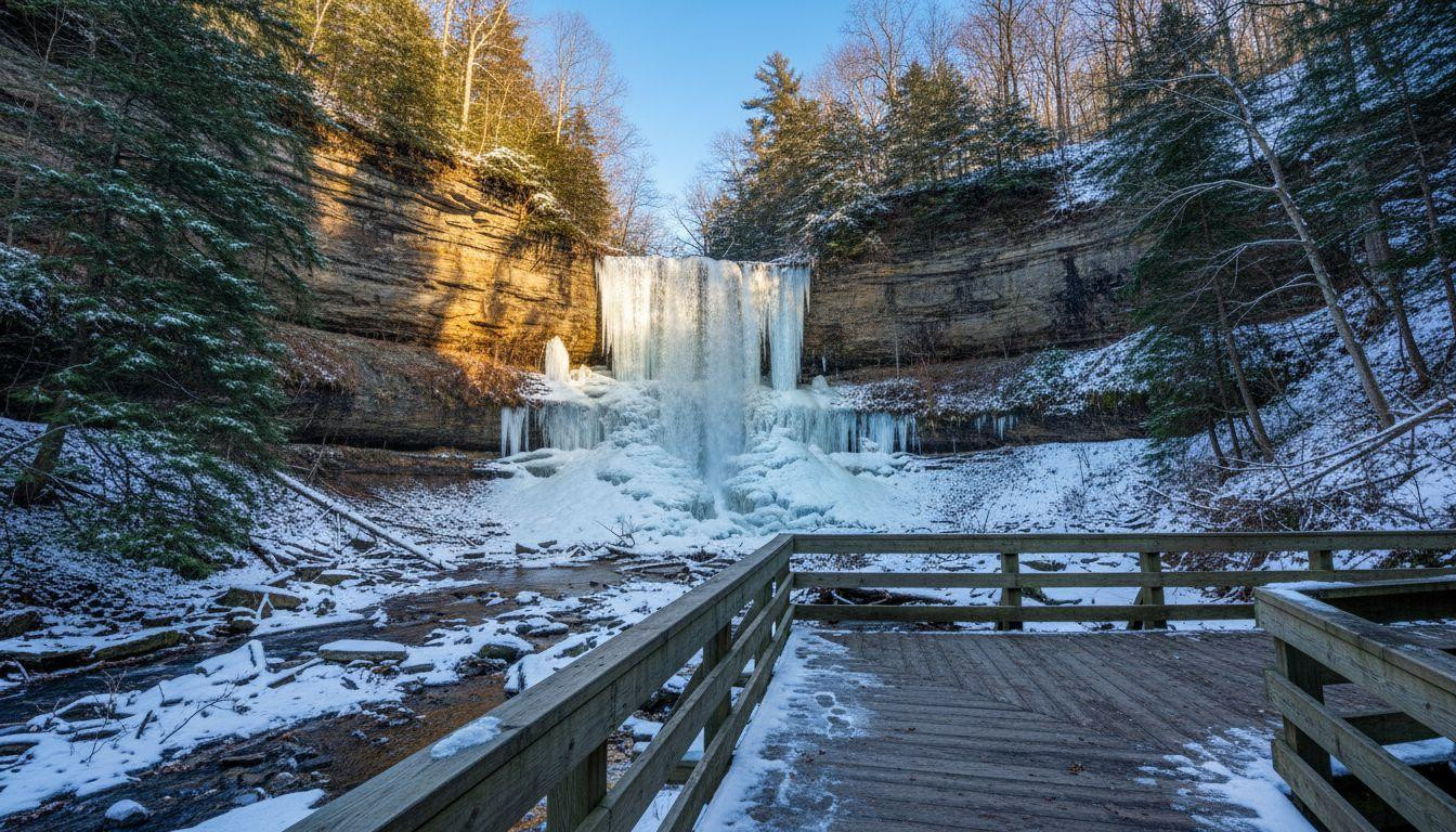 Better than Hocking Hills where cabins cost $250 and Peninsula keeps frozen waterfalls for $120