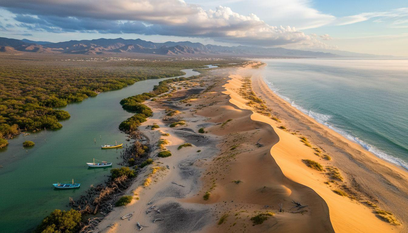 This sandbar turns plankton-green when whale sharks arrive to feed