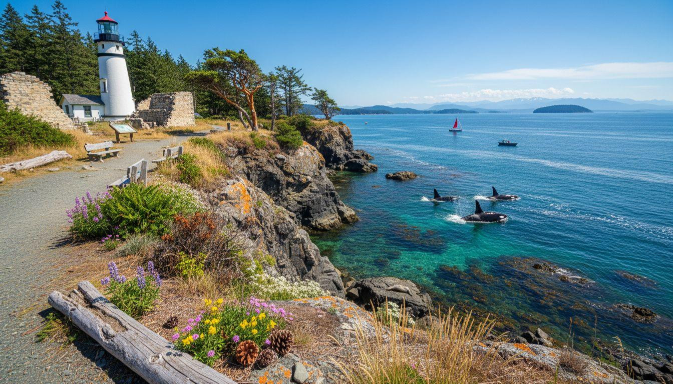 This Washington island watches orcas hunt salmon from free cliffside parks