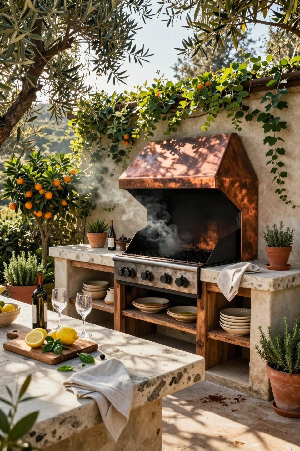 Backyard Outdoor Kitchen - Argentine-style outdoor grill