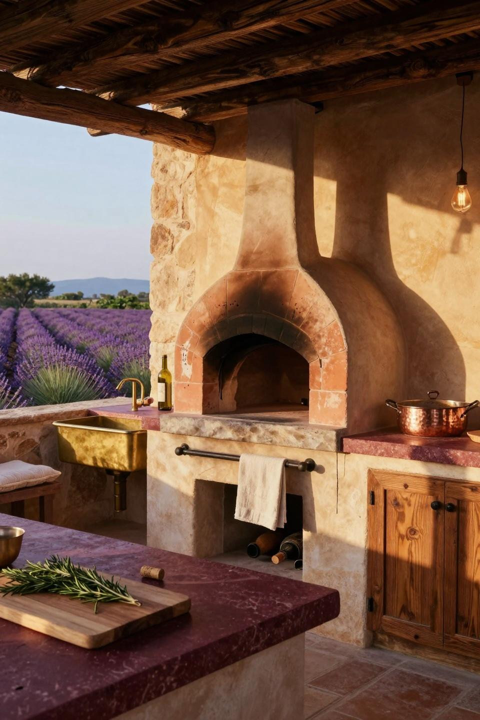 Backyard Outdoor Kitchen - wood-fired oven setup