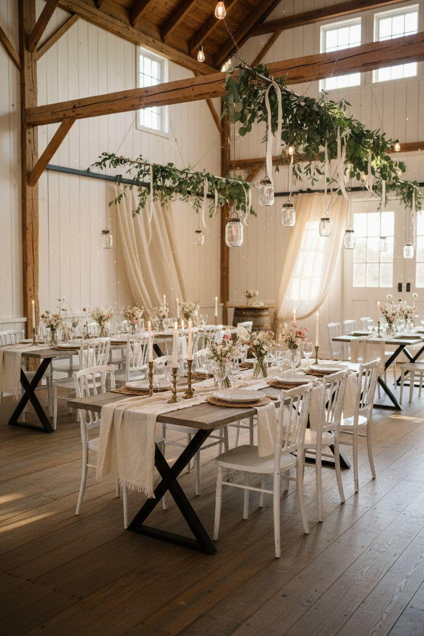 Barn Wedding Decorations - industrial farmhouse blend