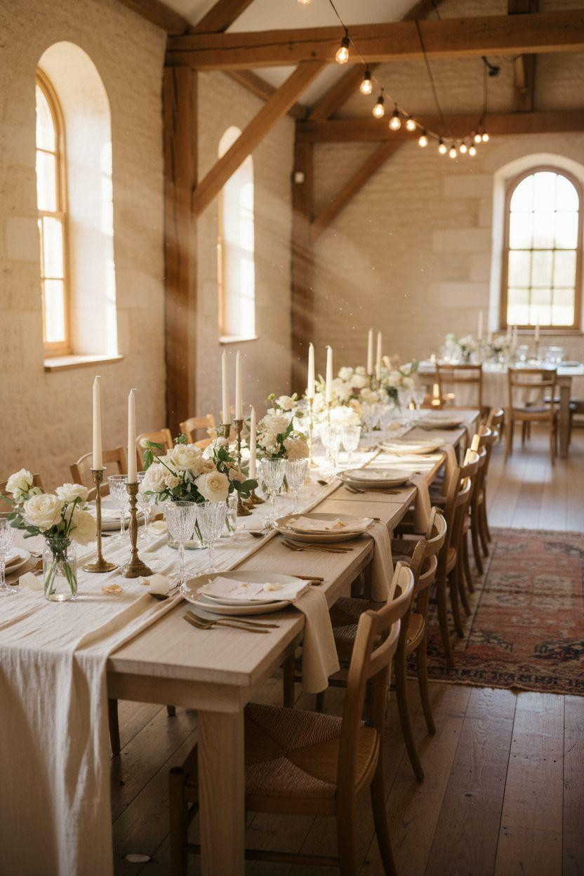 Barn Wedding Decorations - classy European barn reception