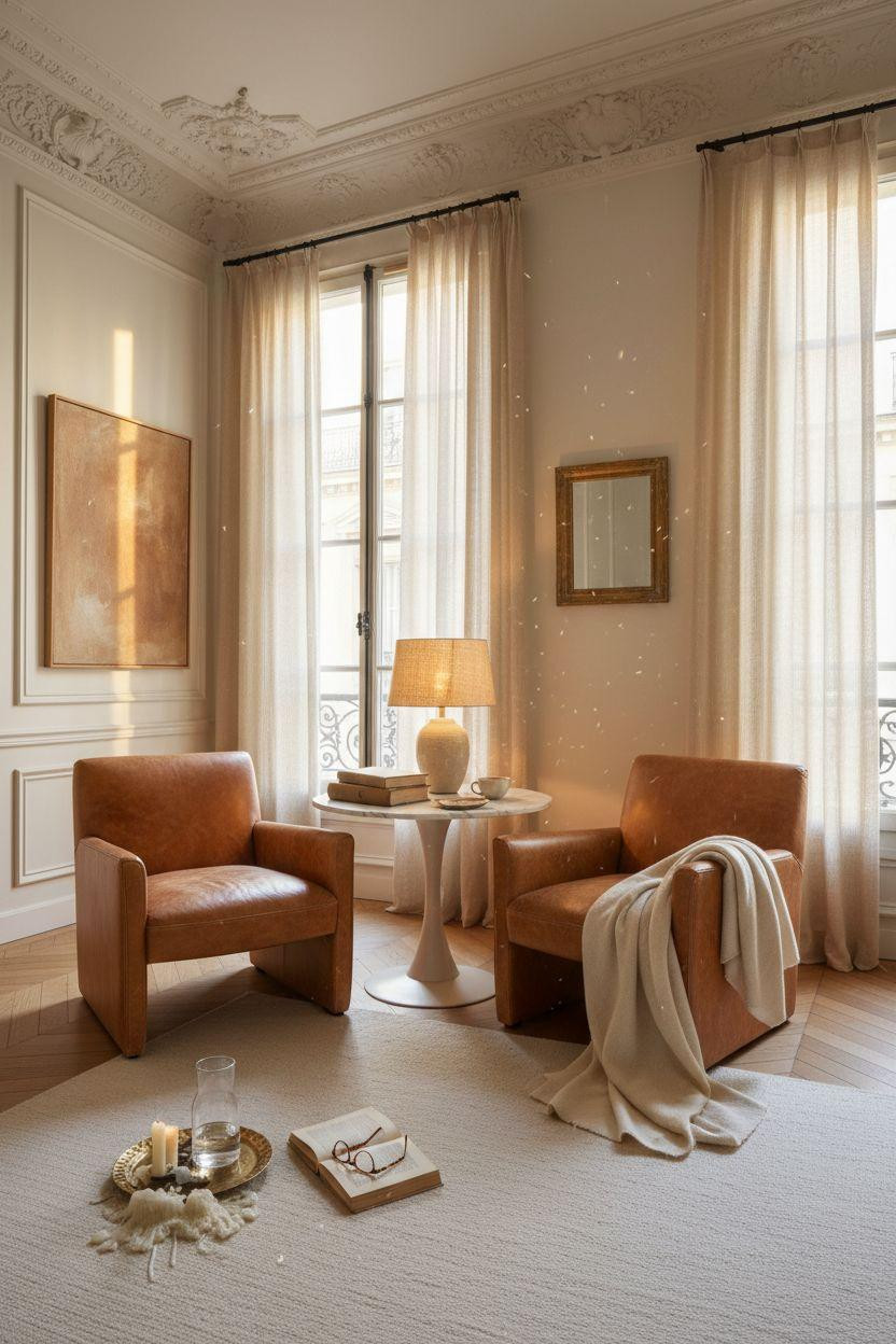 Bedroom Sitting Area - minimal setup with industrial windows and clean design