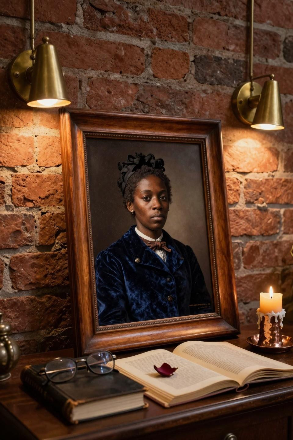 black history month door decoration with dramatic portrait lighting