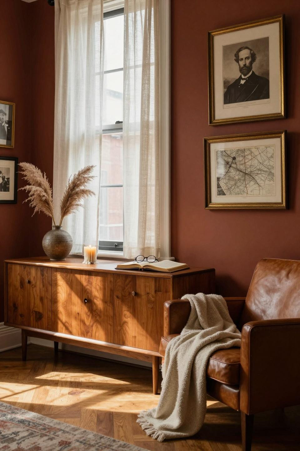 black history month door decoration with gallery wall and dried pampas