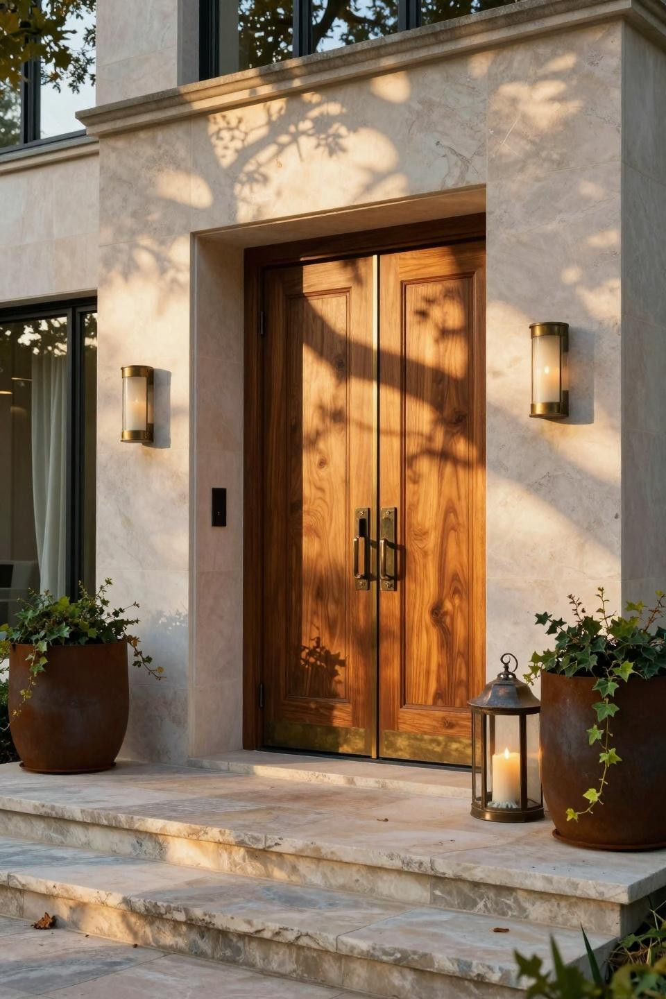 Bloxburg Mansion Ideas - luxury front door detail