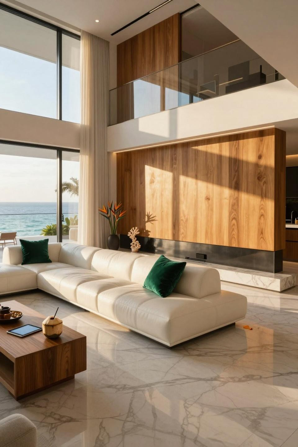 Bloxburg Mansion Ideas - modern coastal living space