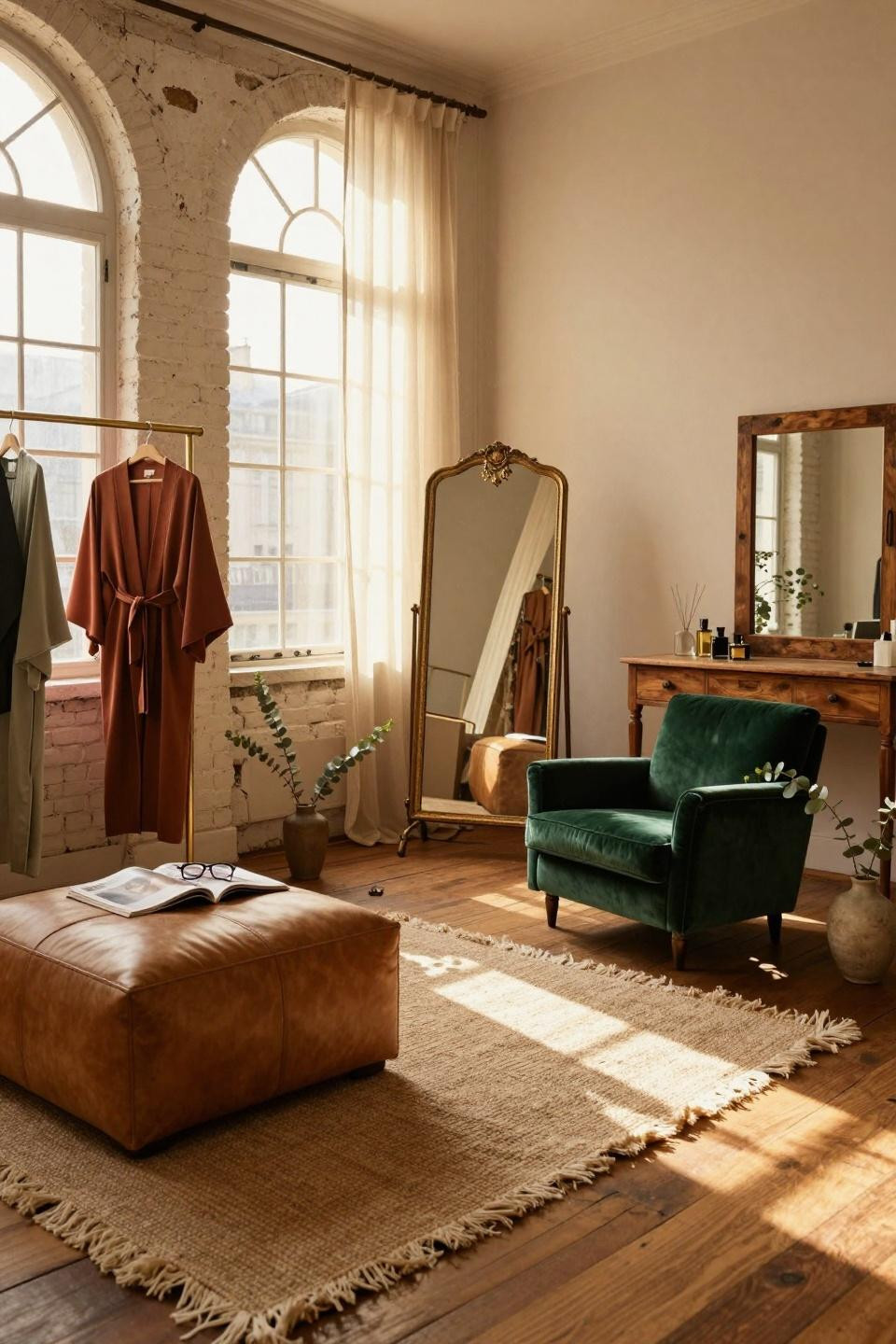 vintage dressing rooms with jewel tone accents
