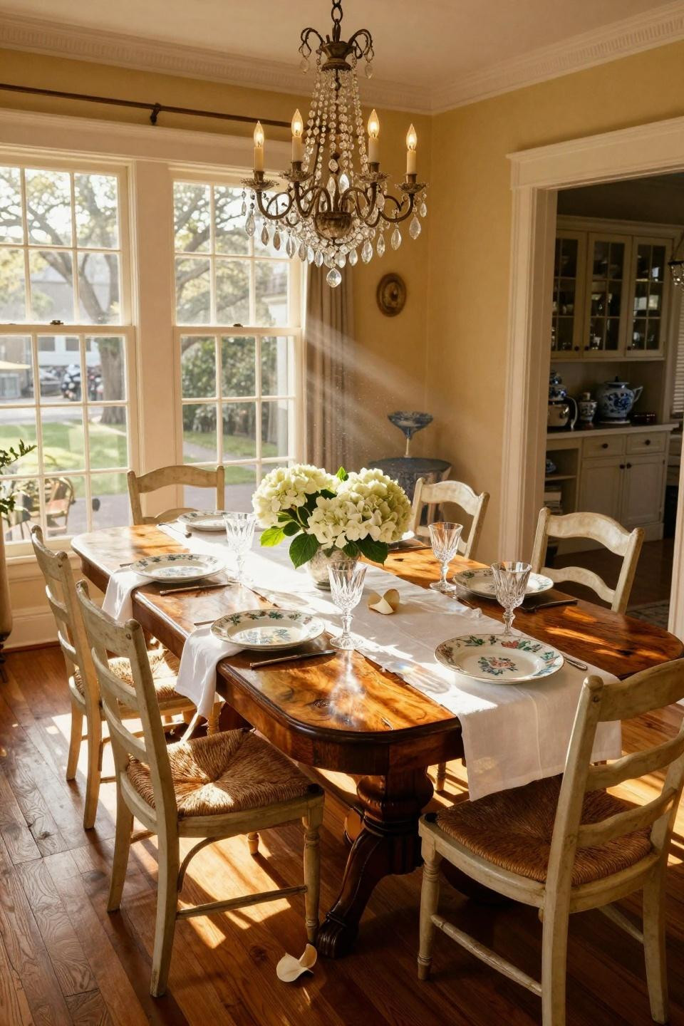 Classic southern home decor - formal dining table setting