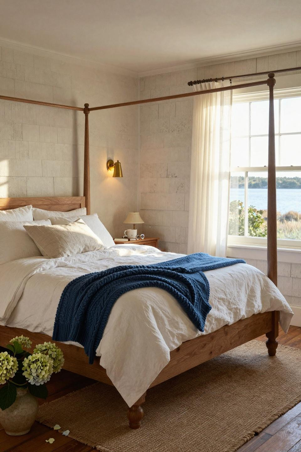 Classic southern home decor - coastal bedroom with canopy bed