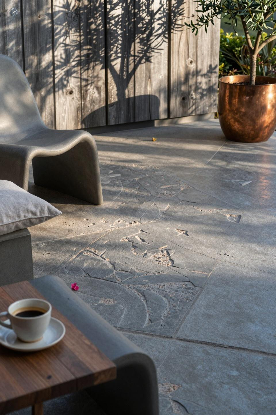 Concrete Patio Ideas - stamped pattern with wood texture
