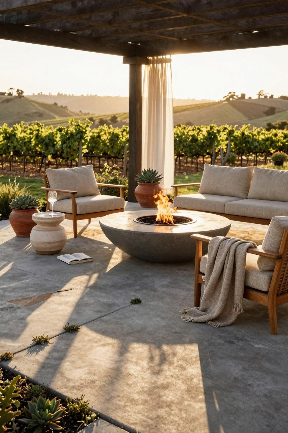 Concrete Patio Ideas - ashlar stamping with varied pavers