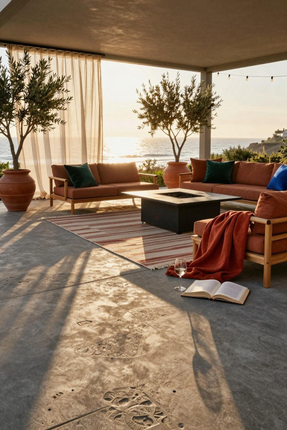 Concrete Patio Ideas - slate texture for coastal homes