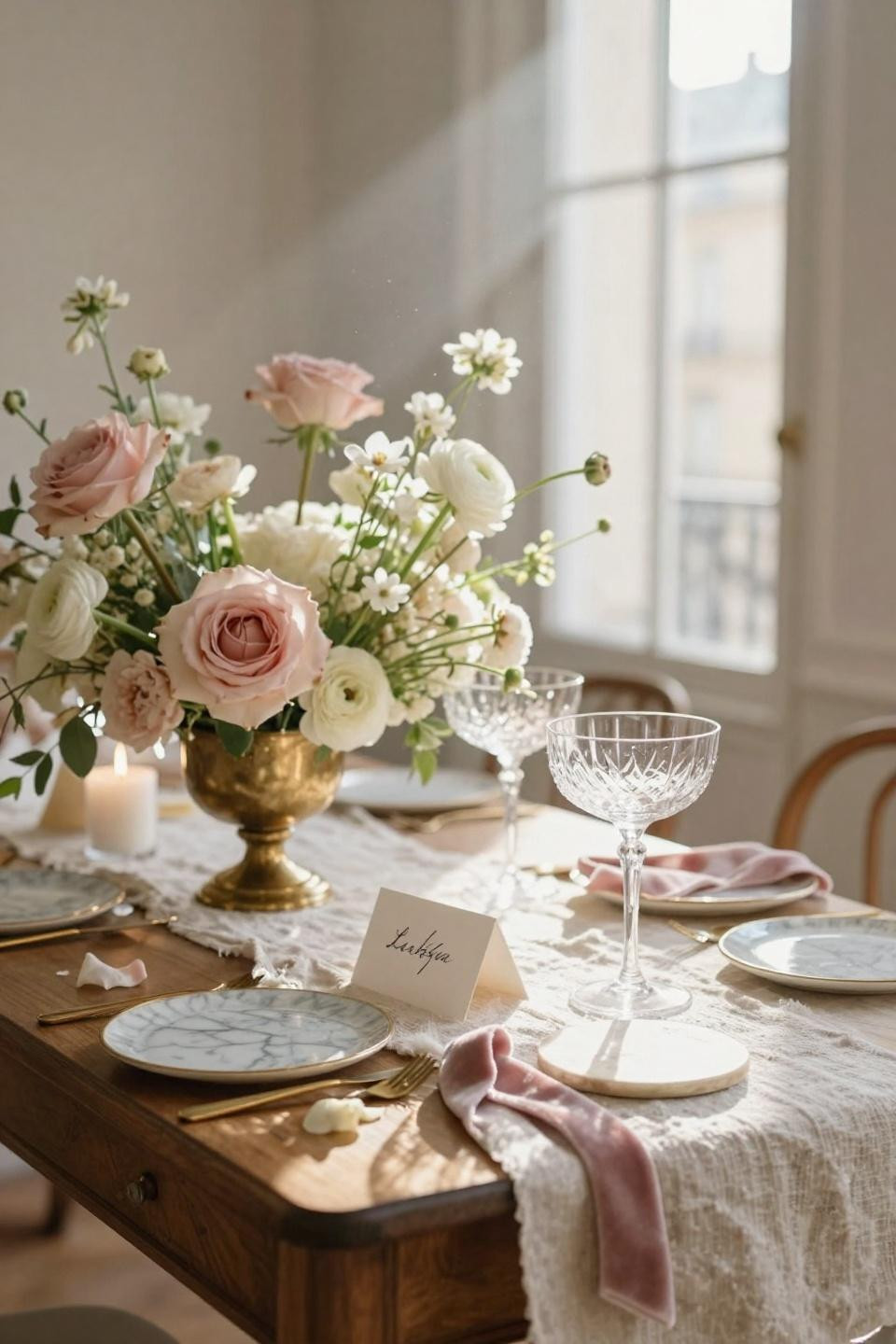 couples shower ideas bridal with champagne and floral arrangement