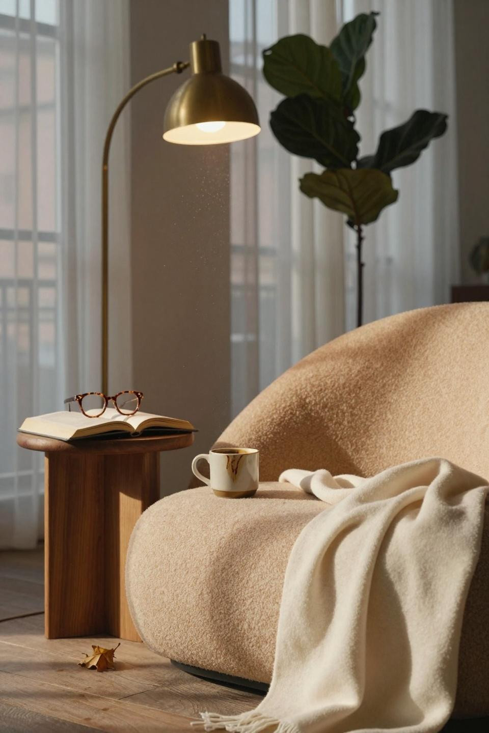 rest corner ideas - sculptural furniture in lounge corner