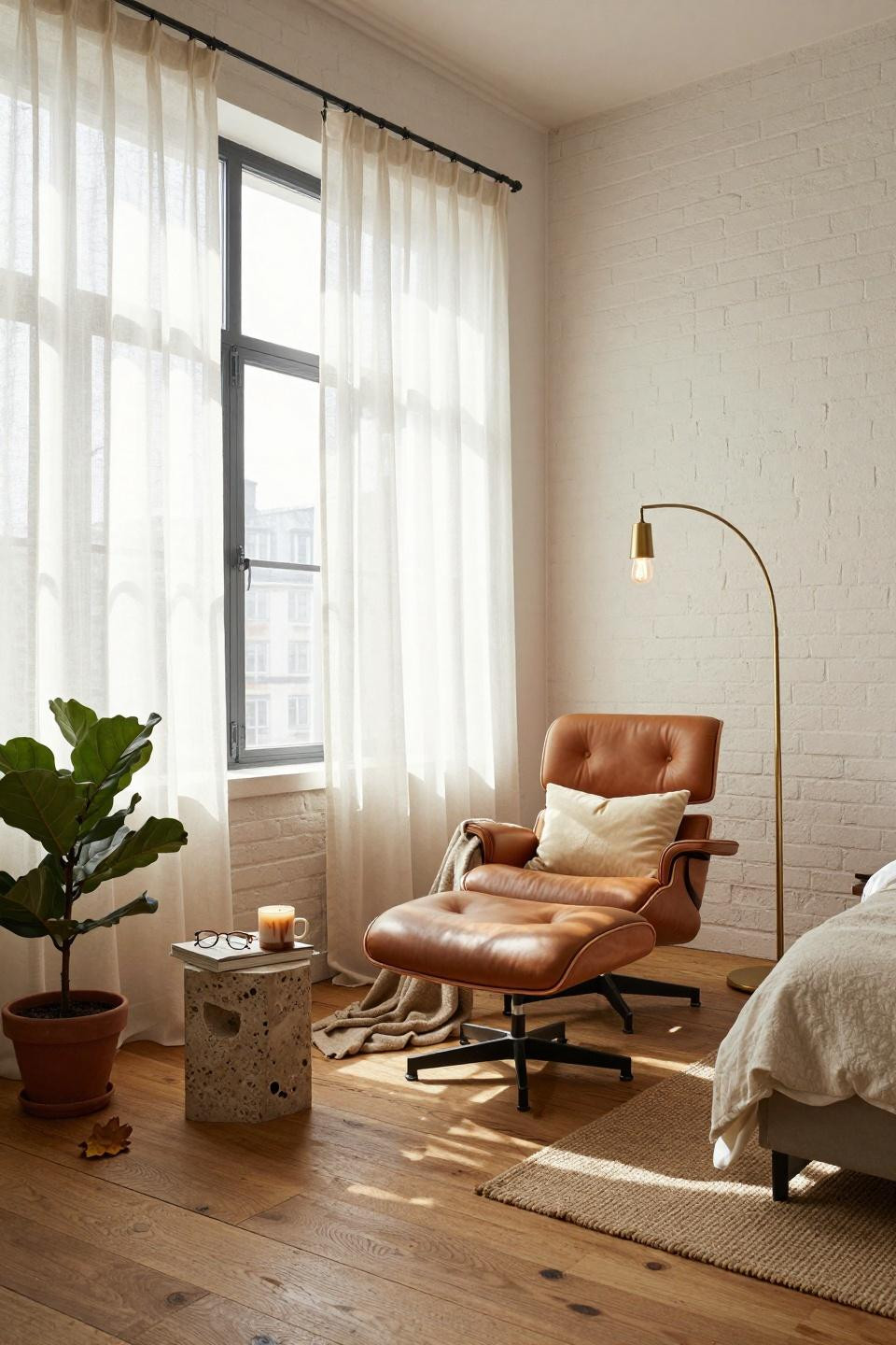rest corner ideas - Scandinavian style corner with natural light