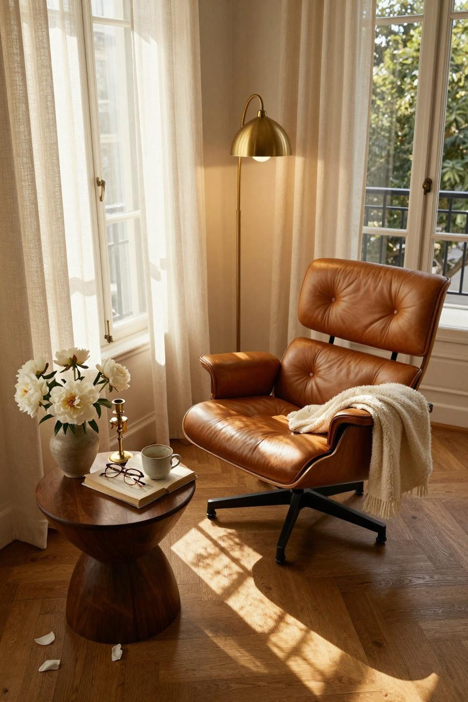 rest corner ideas - Parisian style corner with classic flooring