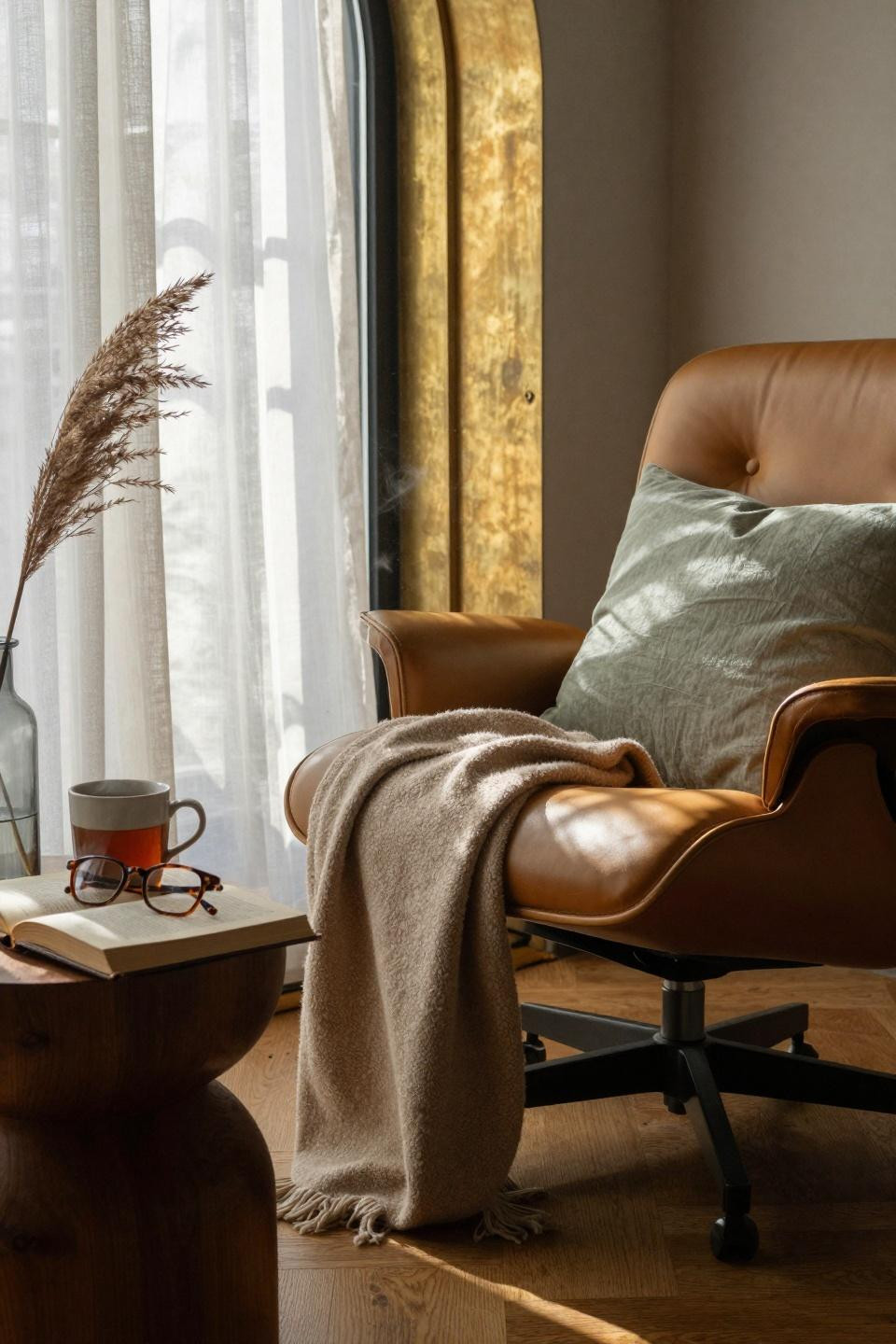 rest corner ideas - close up of cozy textures and materials