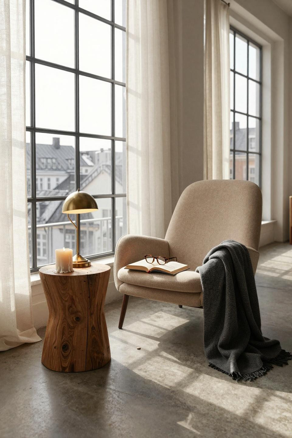 rest corner ideas - modern reading retreat with industrial elements