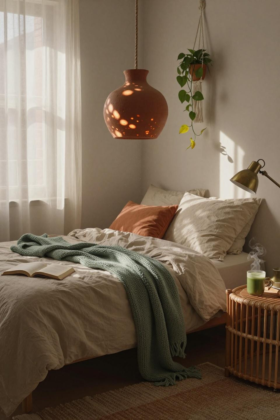 College dorm room ideas cozy - hand-knit oatmeal wool throw