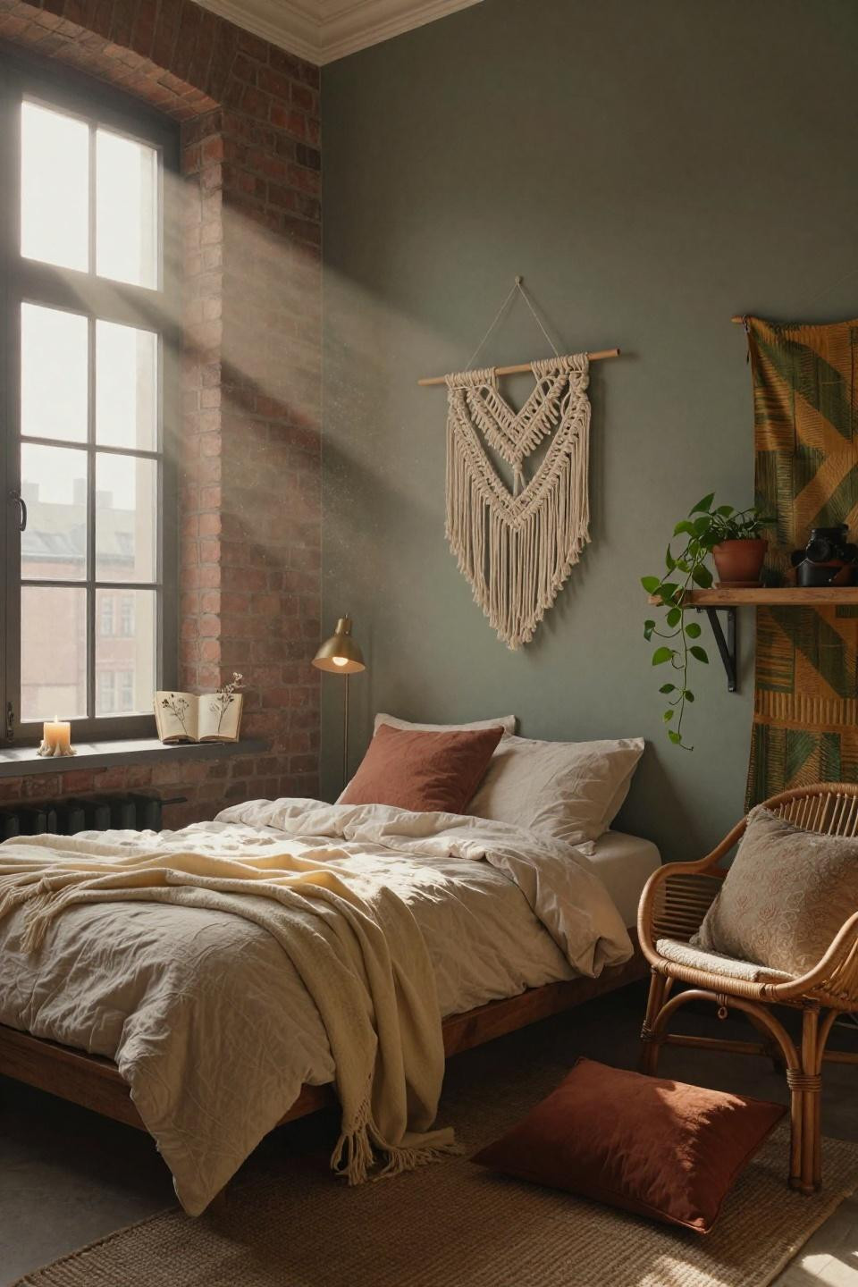 Dorm inspo cozy - vintage books and pampas grass