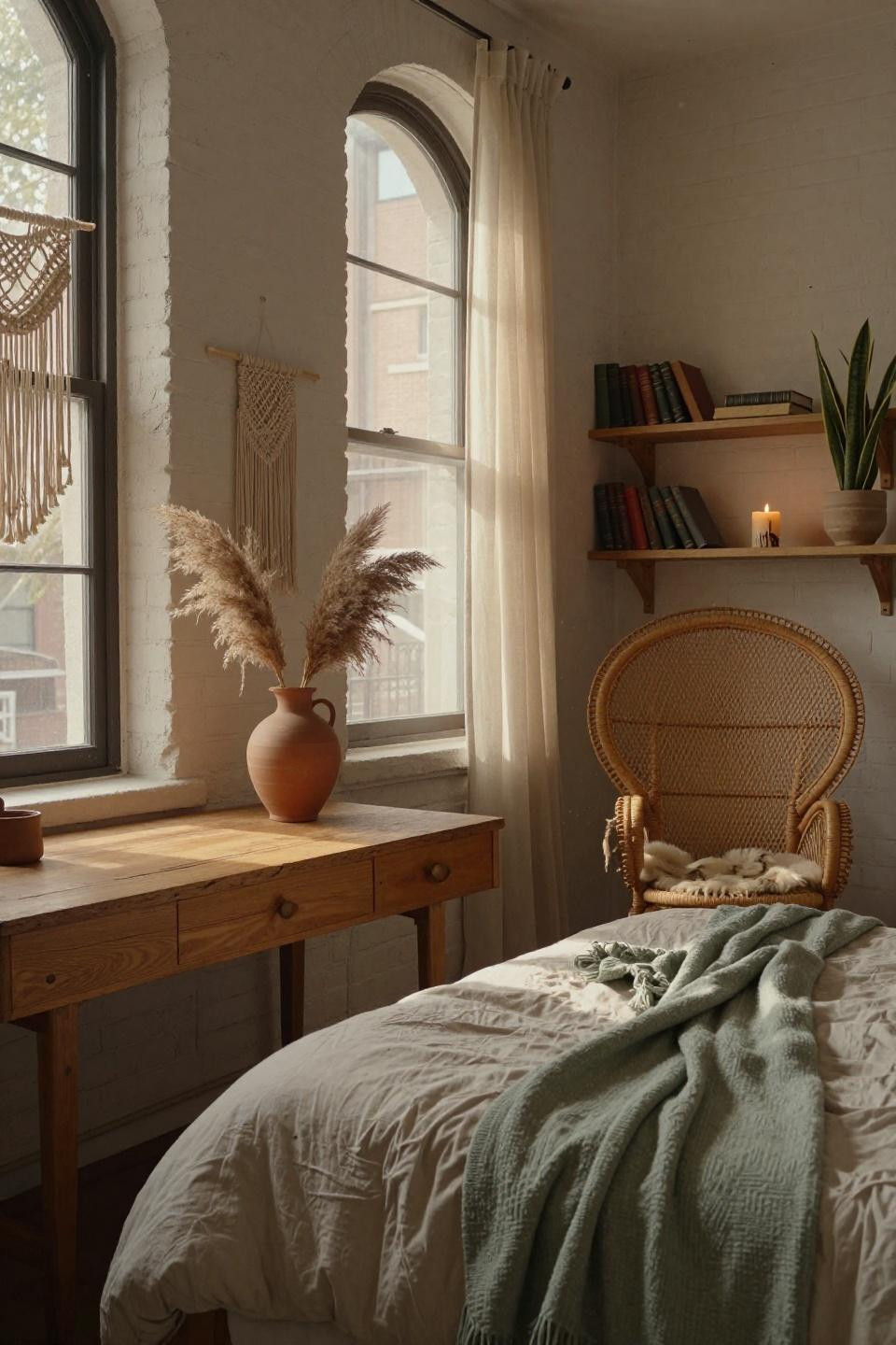 College dorm room ideas cozy - leather journal and reading glasses