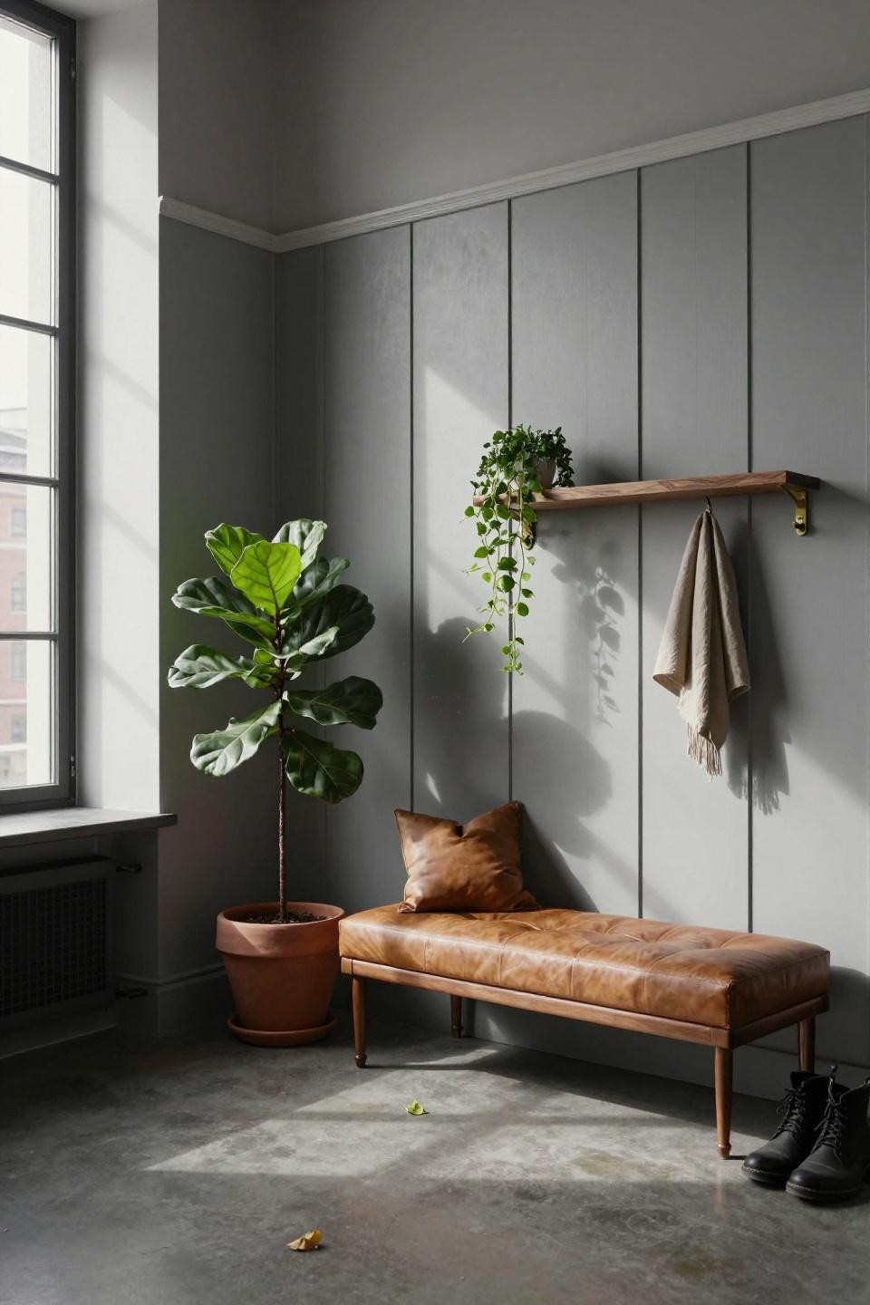 modern wainscoting ideas - minimalist board-and-batten in dove gray