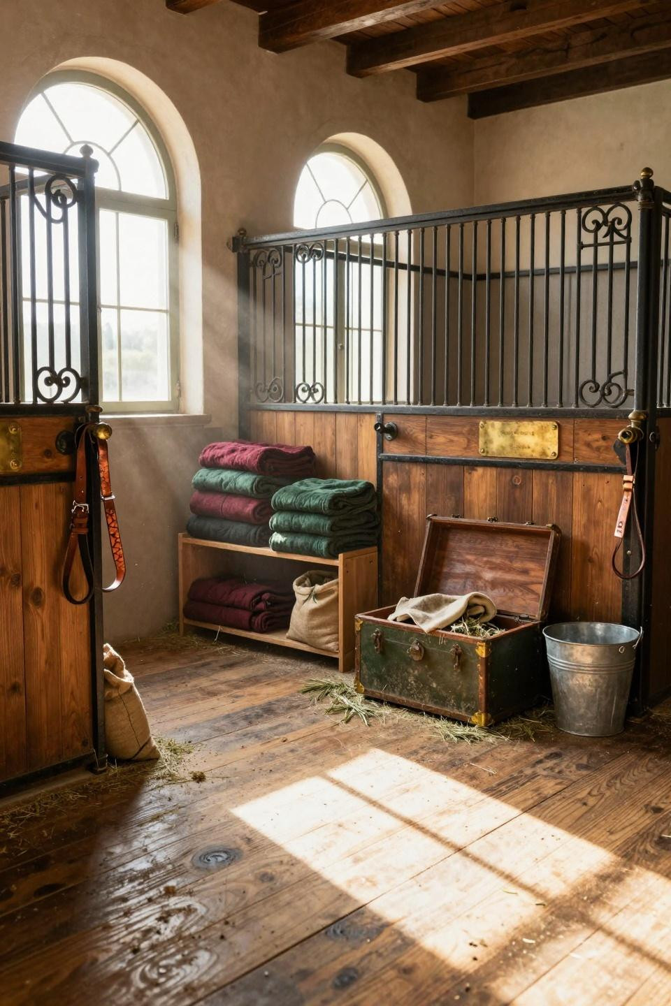 Horse barn ideas stables featuring ornate stall fronts