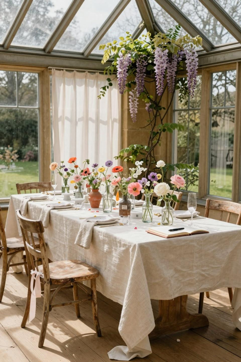 Love Is In Bloom Bridal Shower - Garden room with wisteria