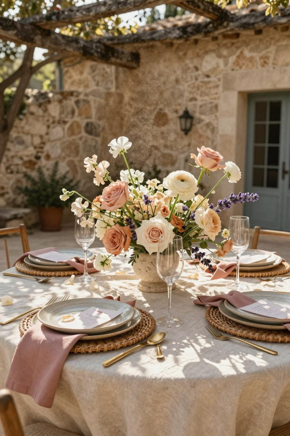 Love Is In Bloom Bridal Shower - Stone villa courtyard