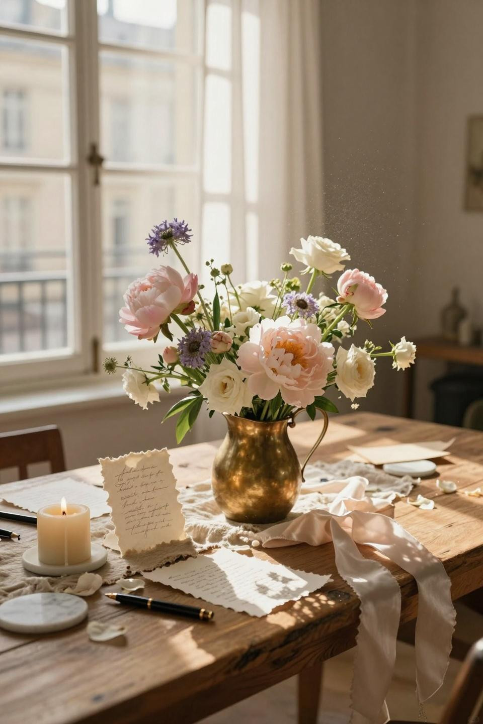 Love Is In Bloom Bridal Shower - Parisian atelier setup