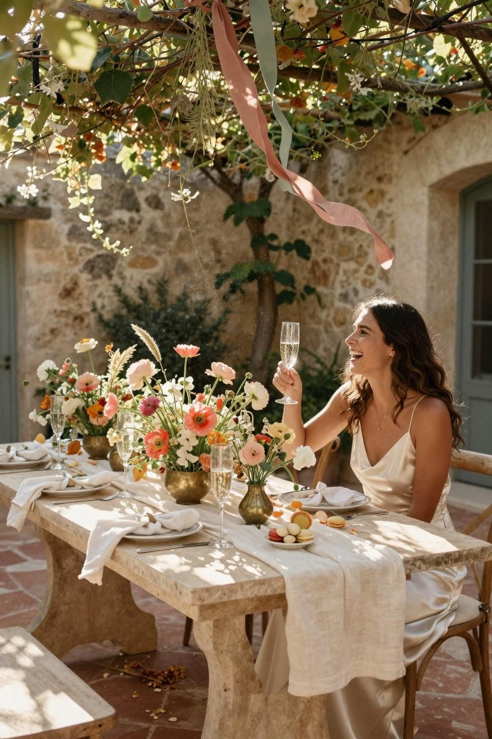 Love Is In Bloom Bridal Shower - Stone courtyard celebration