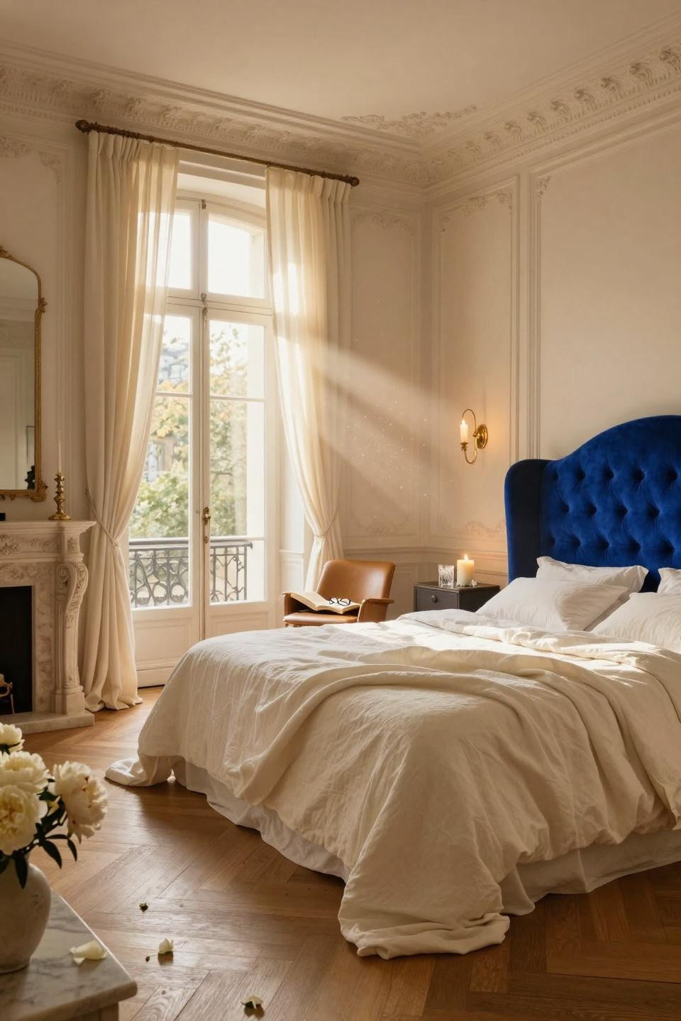 Luxurious bedrooms master romantic with bold headboard color