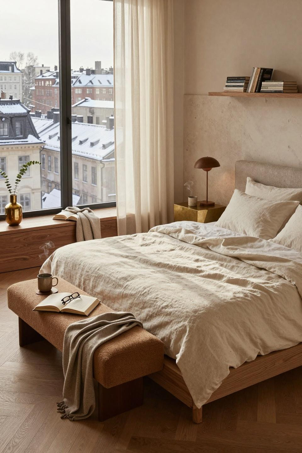 Luxurious bedrooms master romantic with Scandinavian warmth