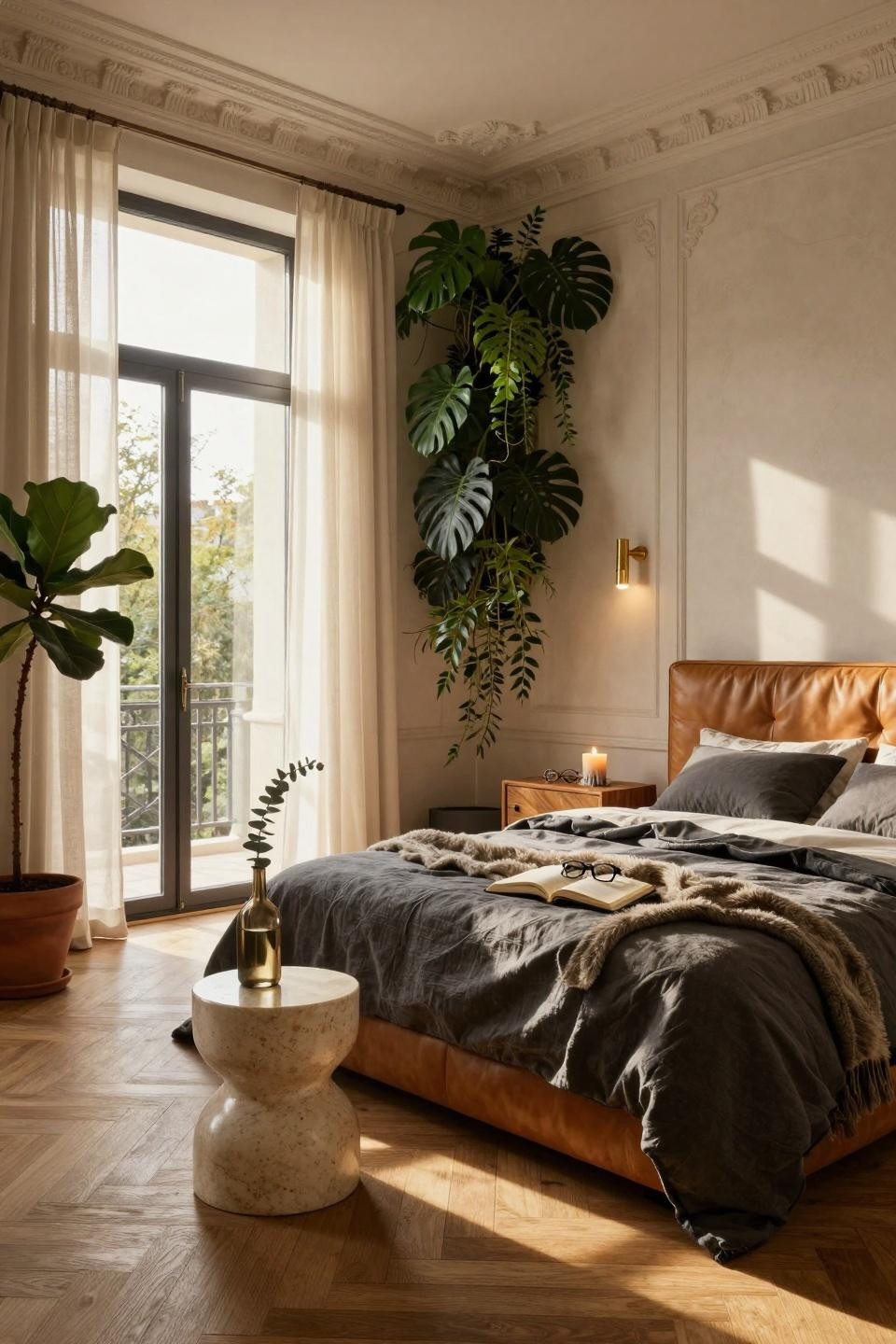 Luxurious bedrooms master romantic with vertical garden feature