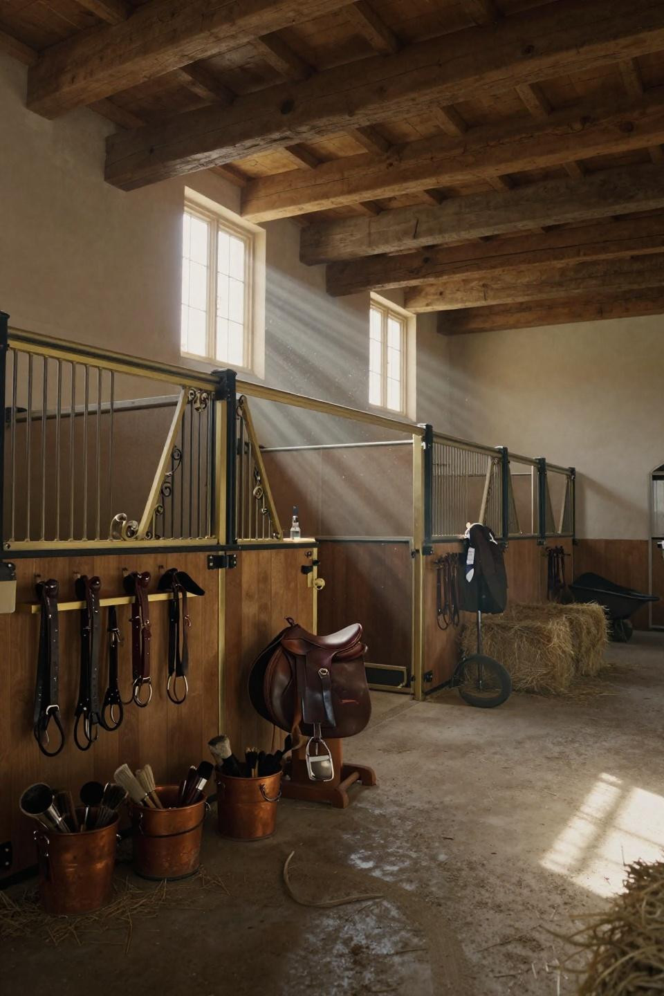 Luxury Horse Stables - overhead barn layout view
