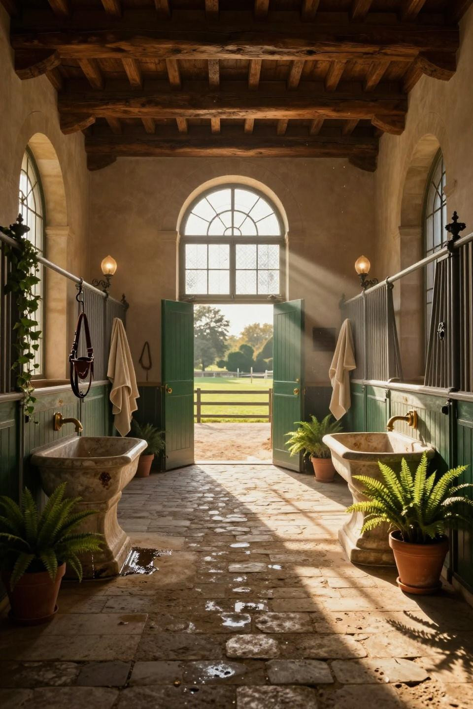 Luxury Horse Stables - French estate interior