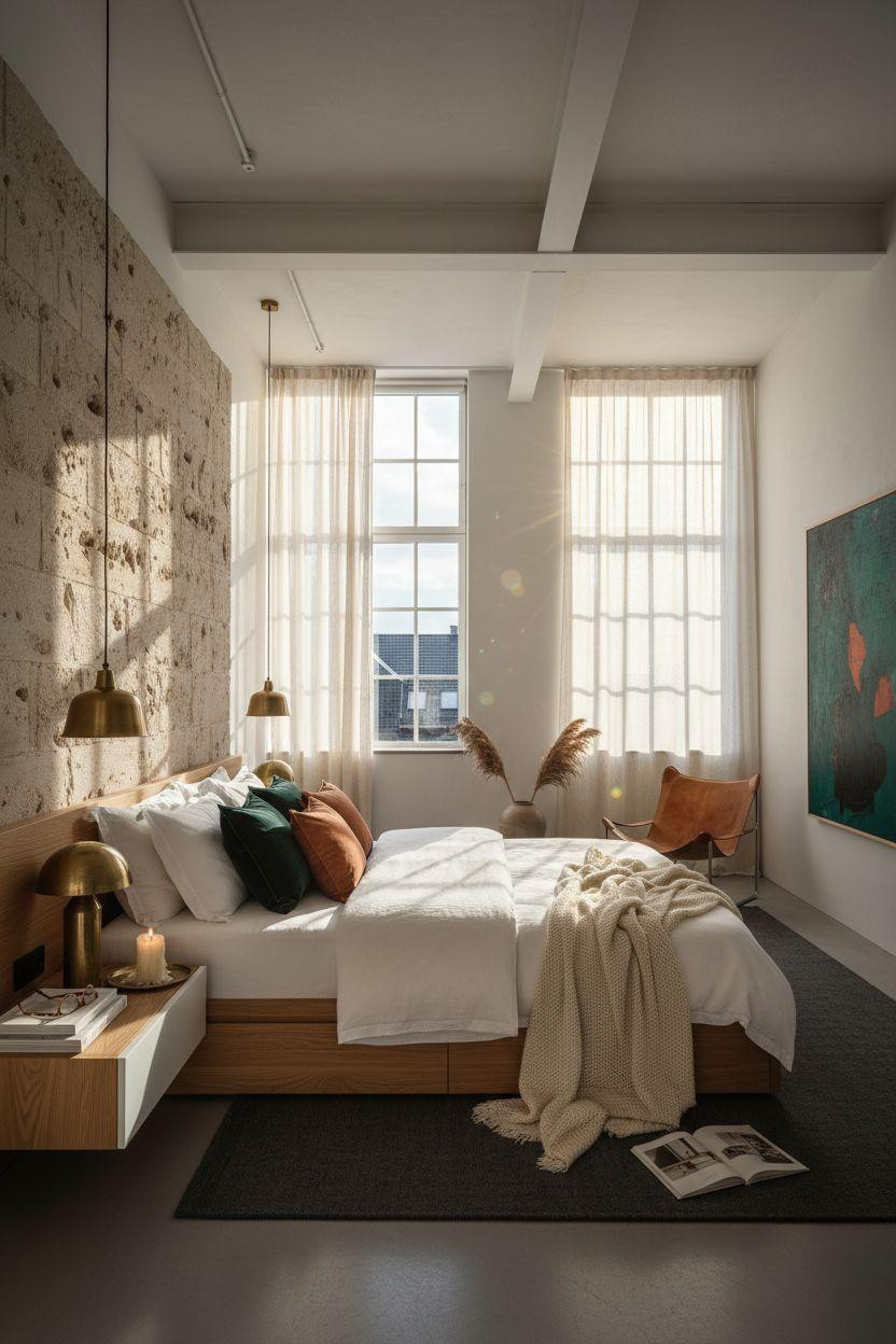 Master Bedrooms Decor - Bedroom with emerald velvet accents