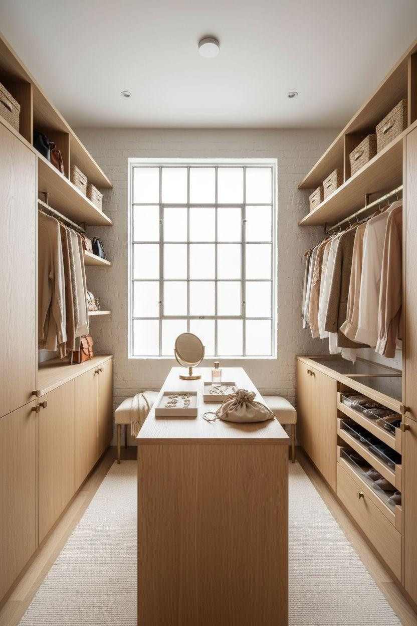 Master closet design for small spaces with efficient organization