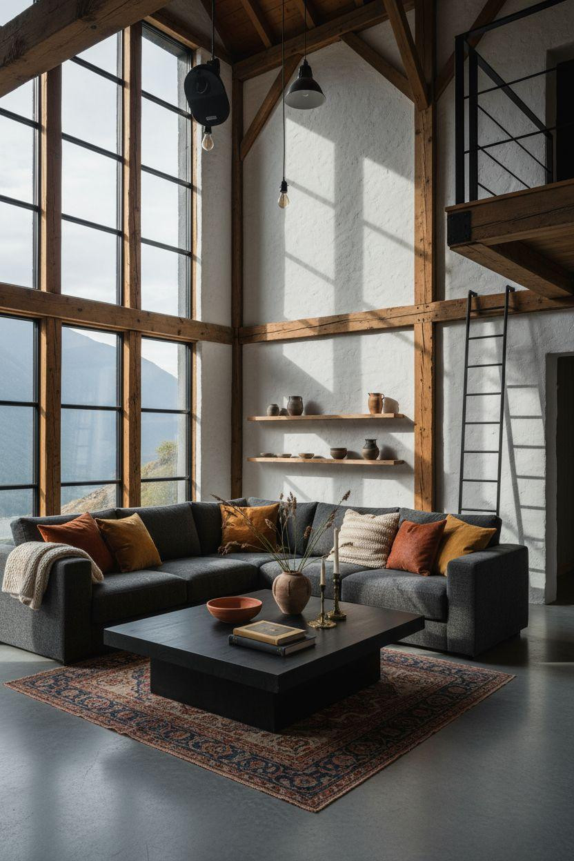 Modern Barn House with industrial design elements