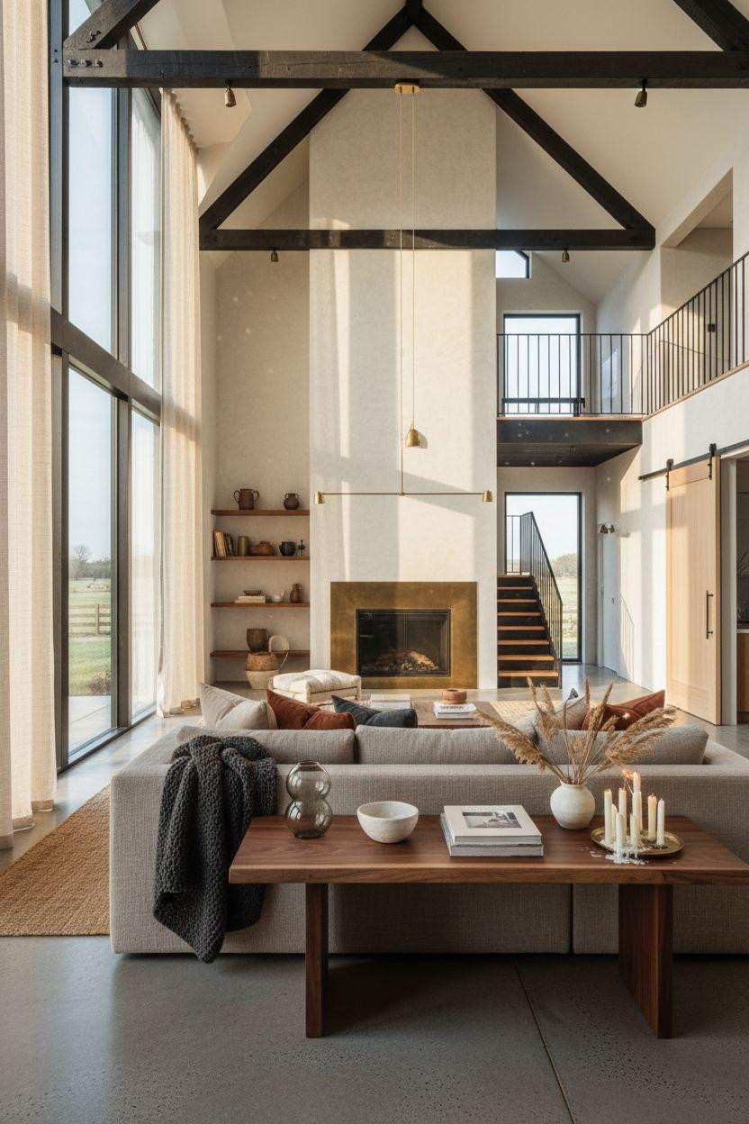 Modern Barn House open concept with pastoral views