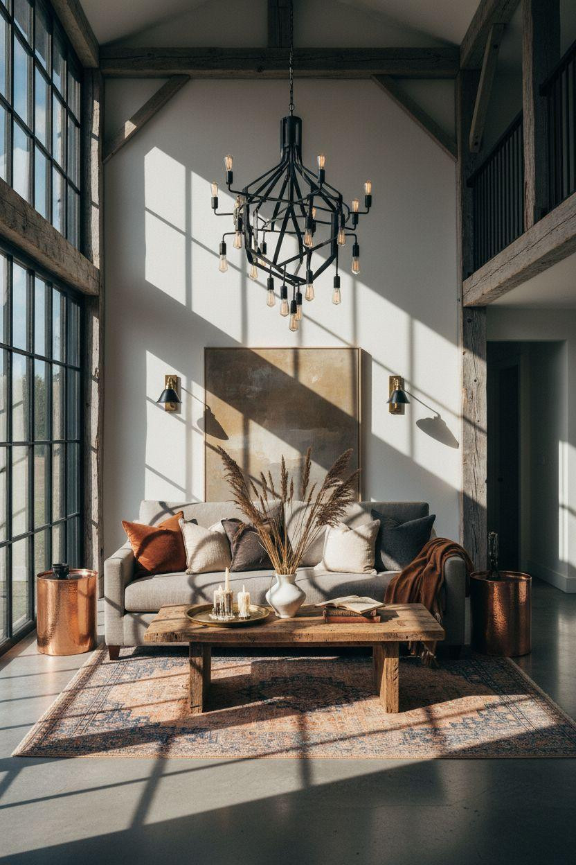 Modern Barn House with copper and brass details