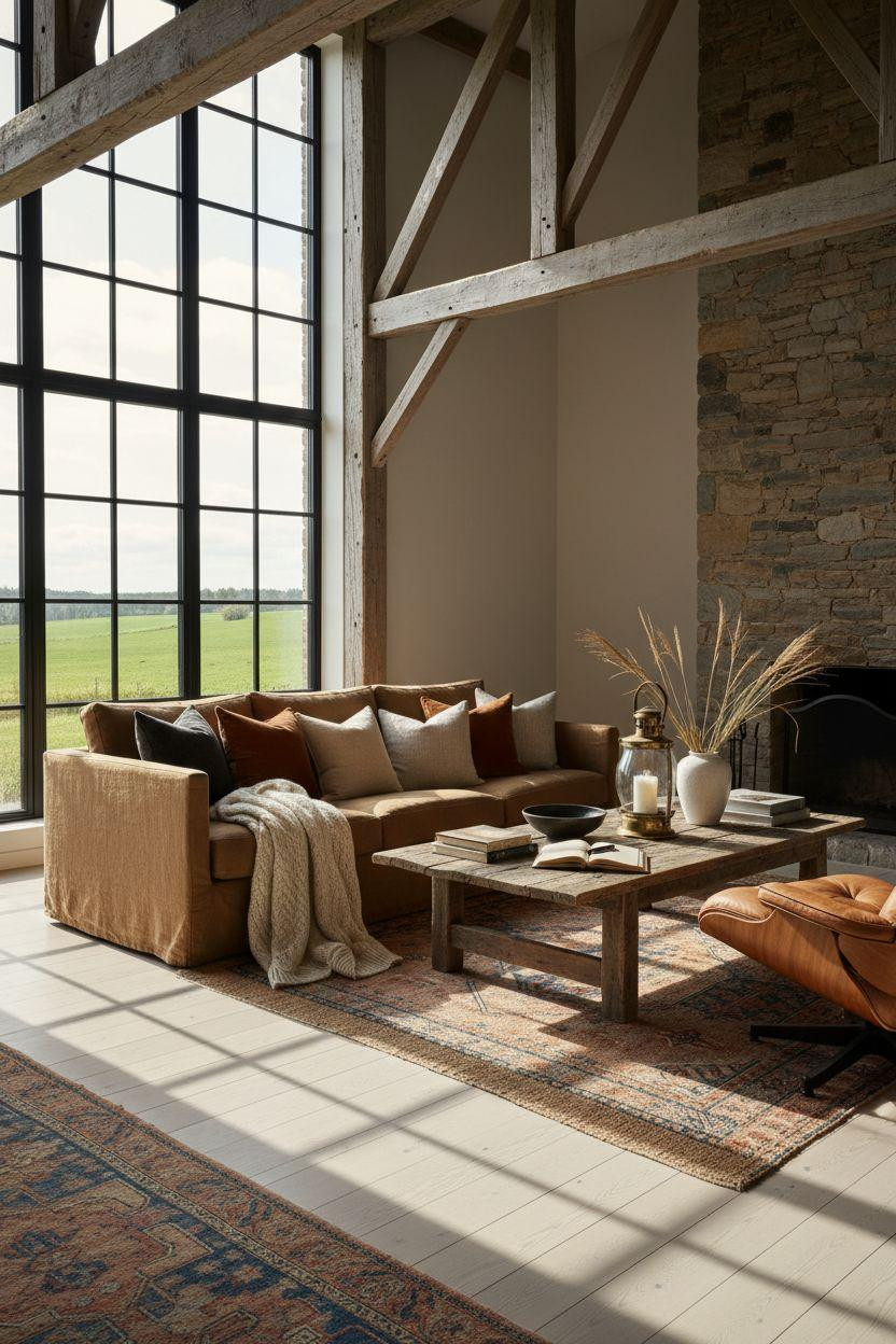 Modern Barn House with cinematic lighting