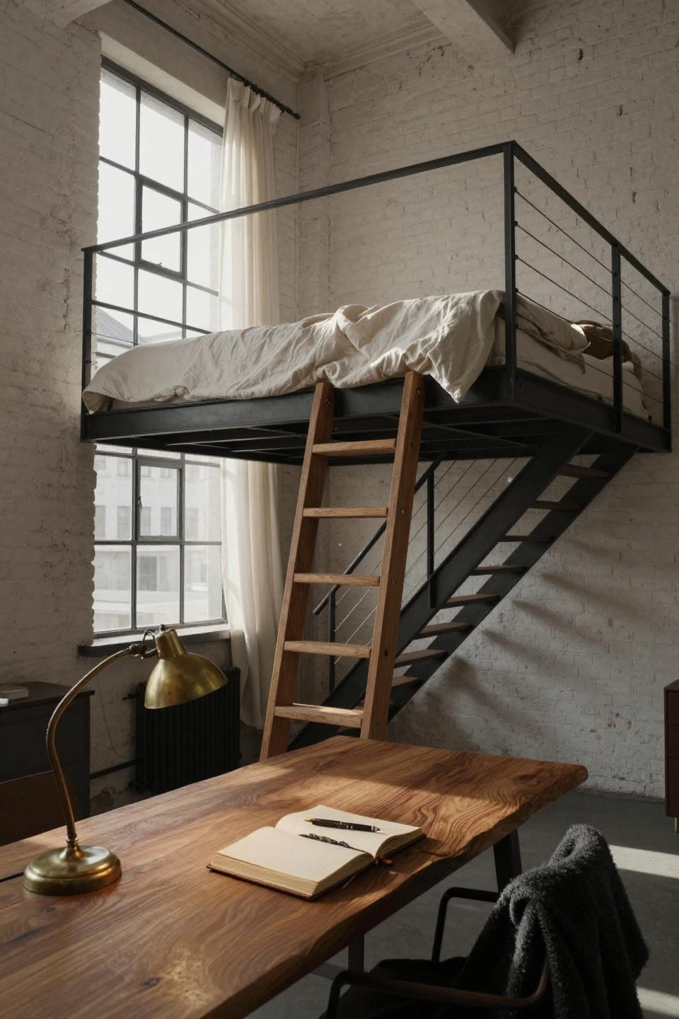 Adult Loft Bed For Small Rooms - steel staircase design