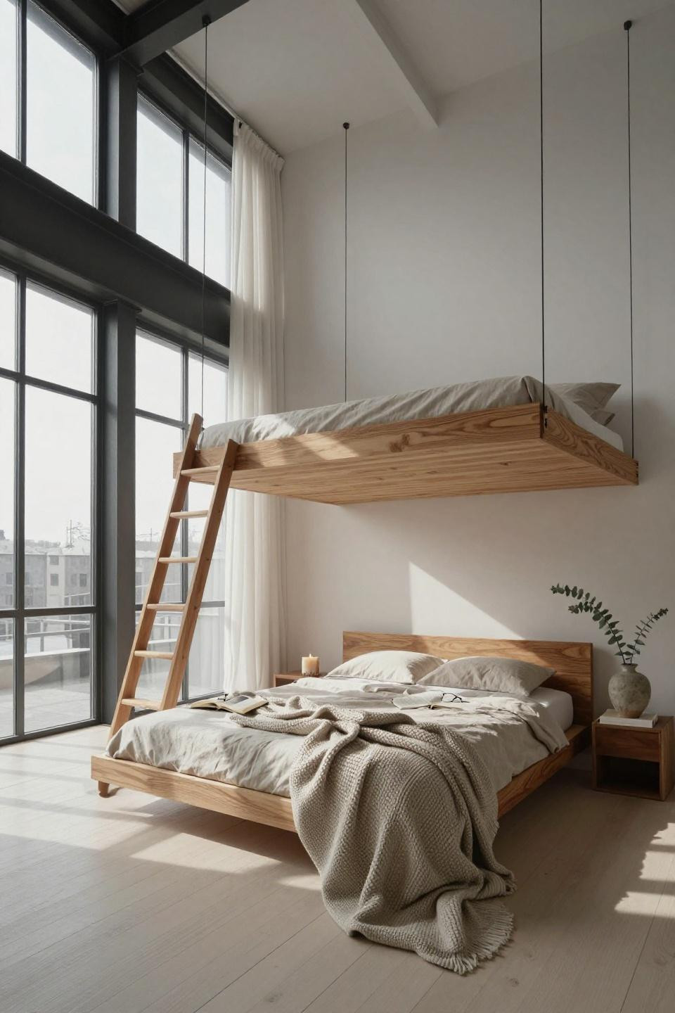 Loft Bed Ideas For Small Rooms - floating birch platform bed