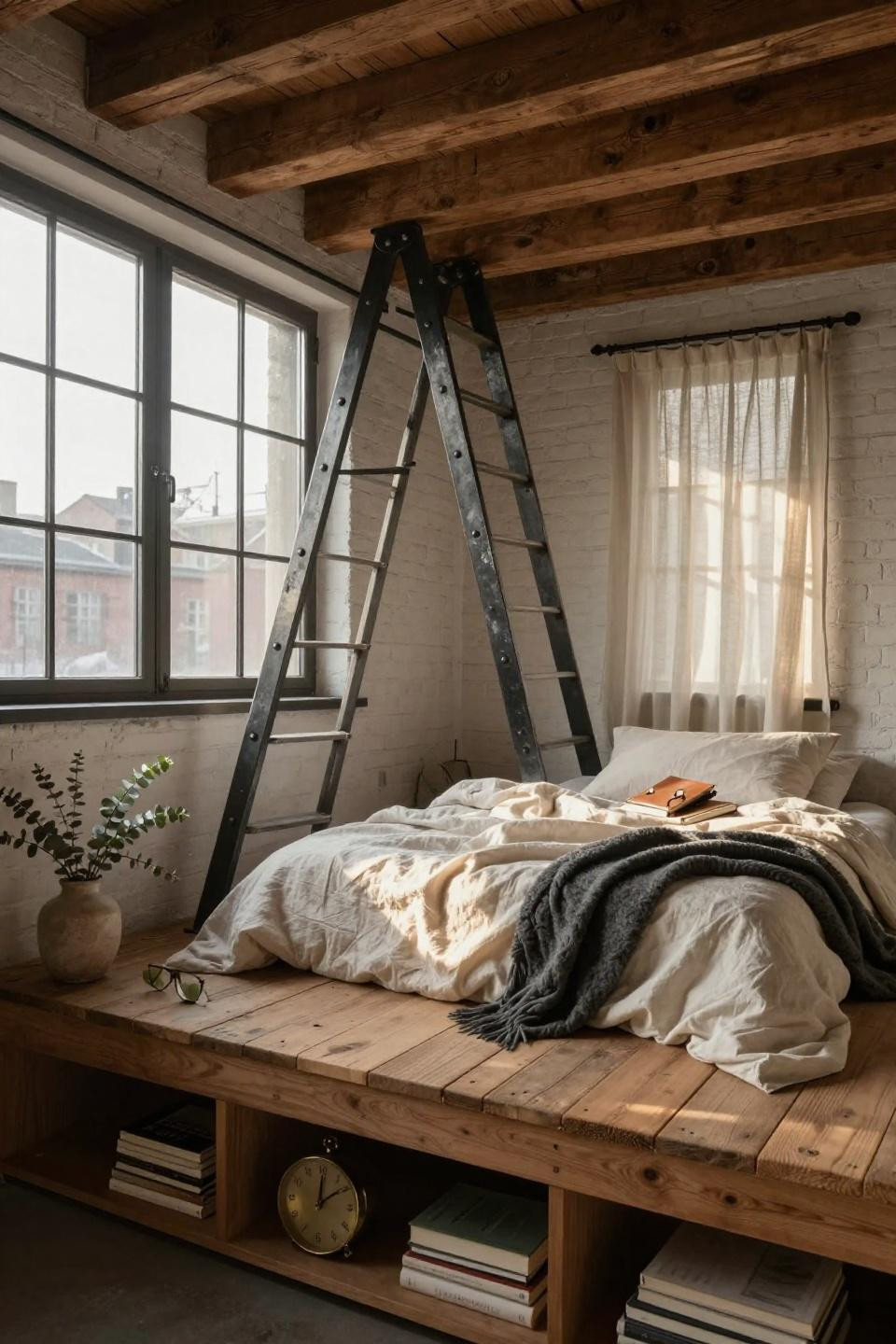 Loft Bed Ideas For Small Rooms - reclaimed oak beams