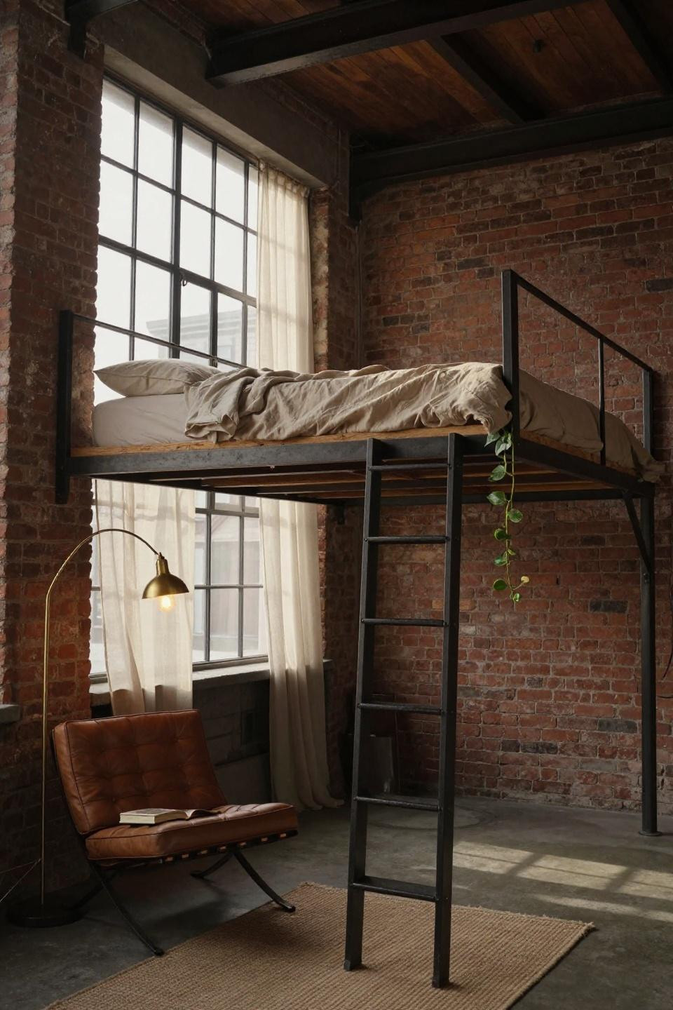 Loft Bed Inspo - reclaimed wood platform