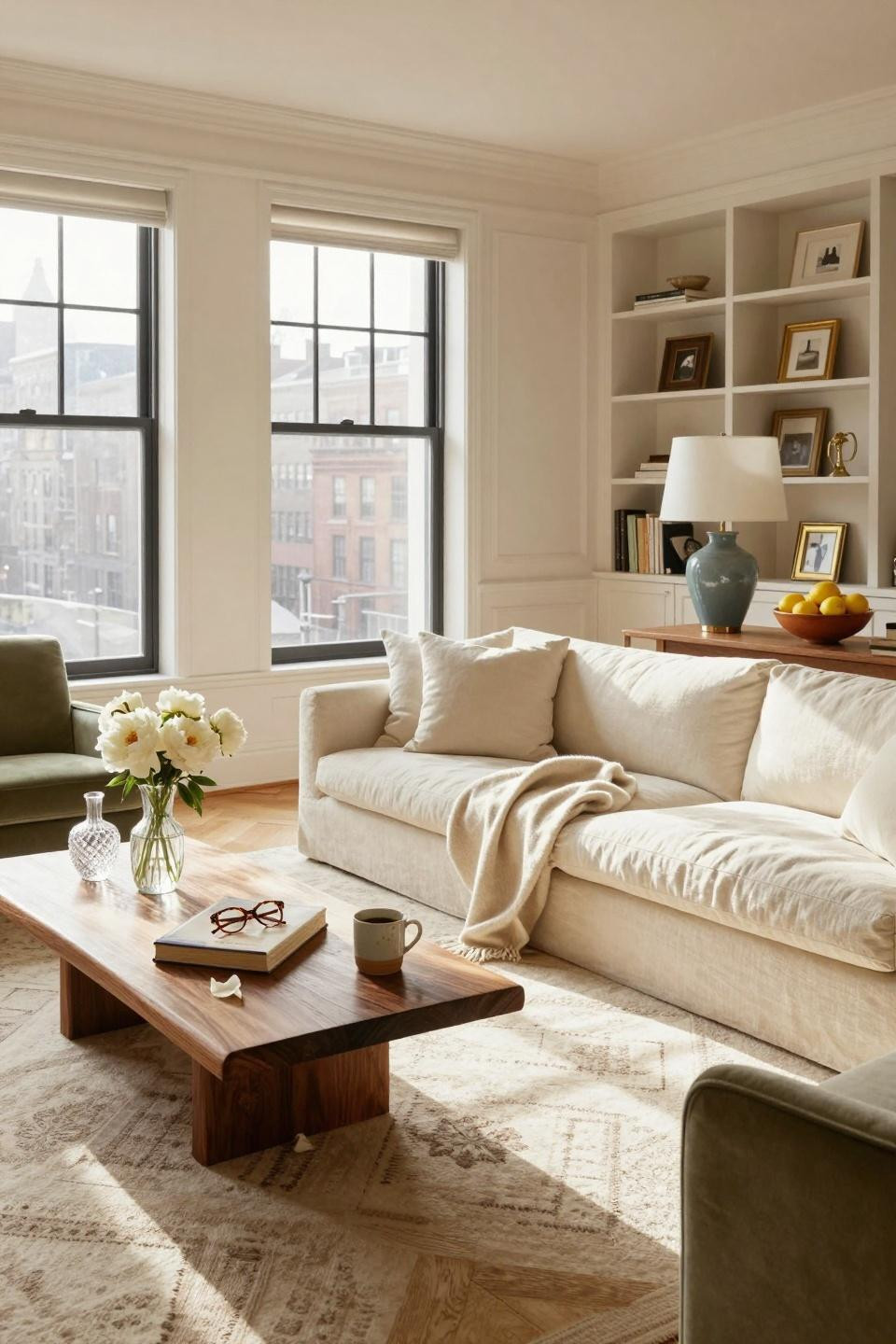 Nancy Meyers Interiors - elegant Manhattan brownstone living room